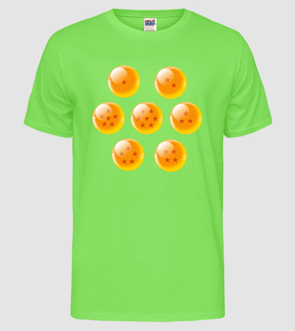 dragonballs model verde neon pe tricou