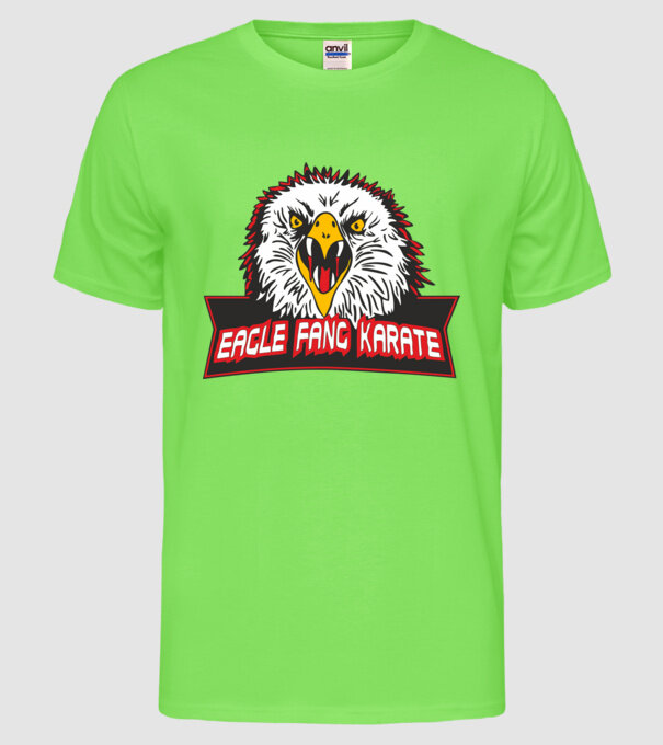 eagle fang karate cobra kai model verde neon pe tricou