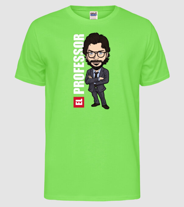 el professor drawing model verde neon pe tricou