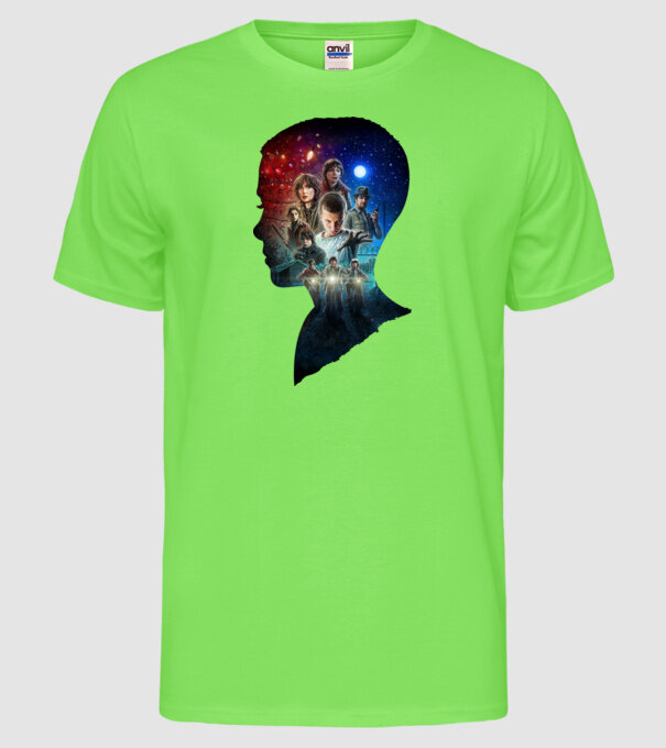 eleven poster head2 model verde neon pe tricou