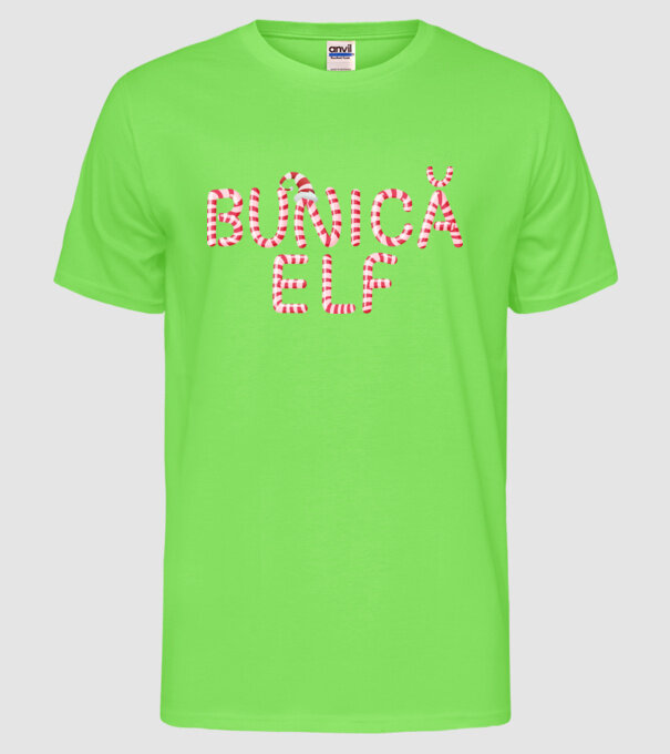 bunică elf model verde neon pe tricou