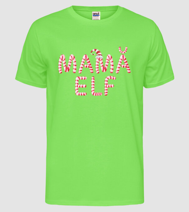 mamă elf model verde neon pe tricou