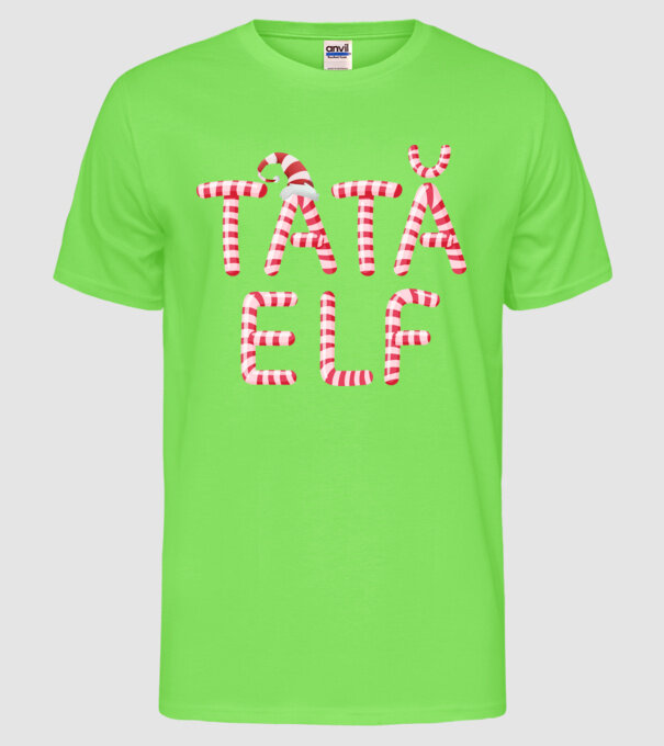 tată elf model verde neon pe tricou