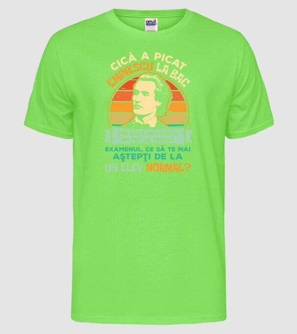 Eminescu model verde neon pe tricou