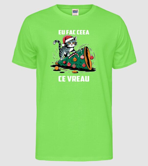 Eu fac ceea ce vreau Negru model verde neon pe tricou