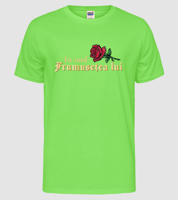 eu sunt frumusețea lui model verde neon pe tricou
