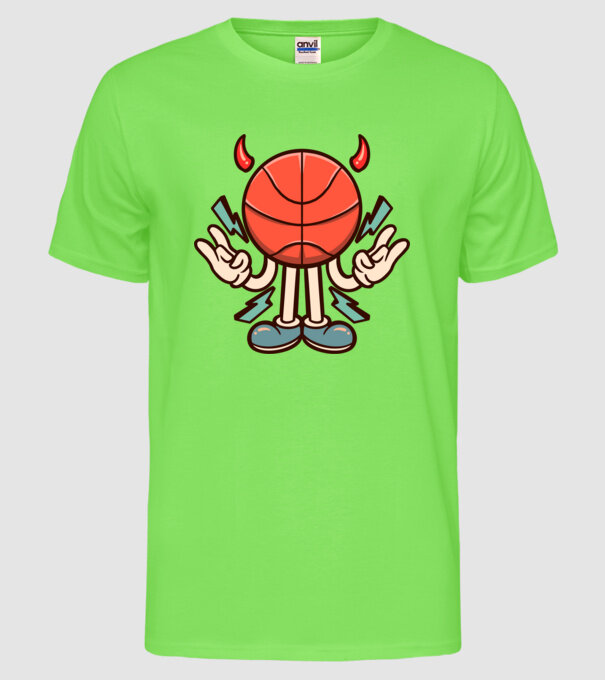 Evil basketball model verde neon pe tricou