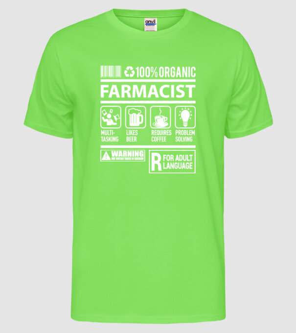 farmacist model verde neon pe tricou