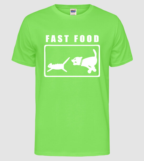 fast food model verde neon pe tricou