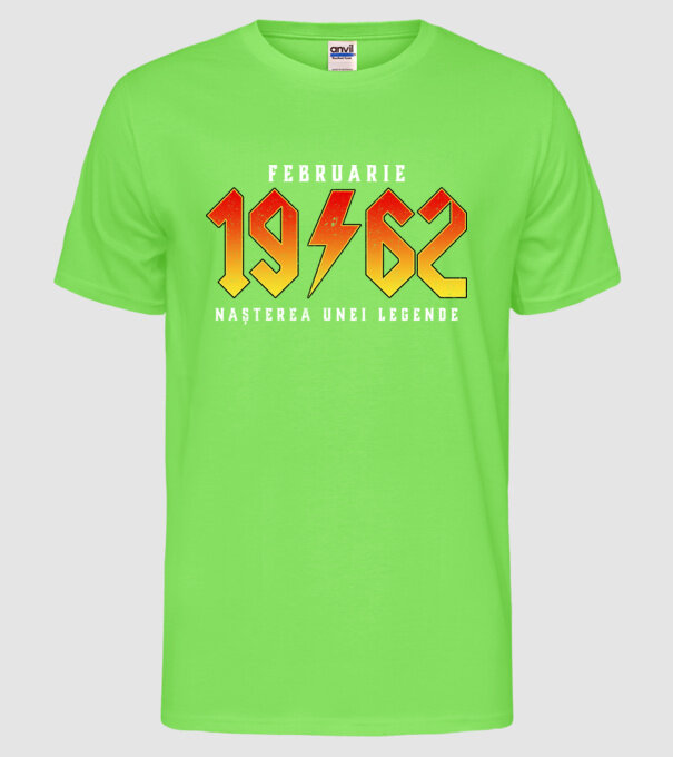Februarie - 1962 - nașterea unei legende model verde neon pe tricou
