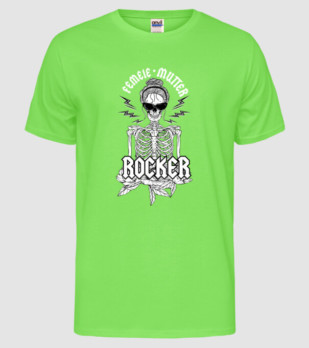 femeie - mutter - rocker model verde neon pe tricou