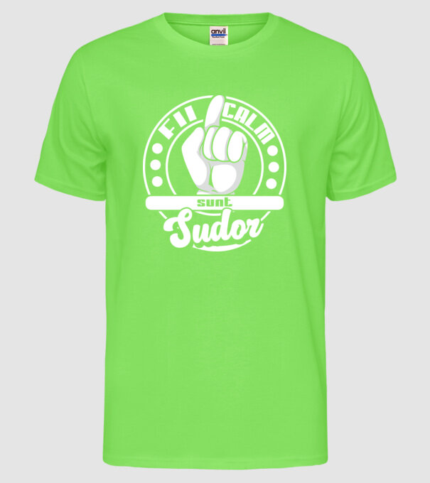 Fii calm.... sunt sudor model verde neon pe tricou