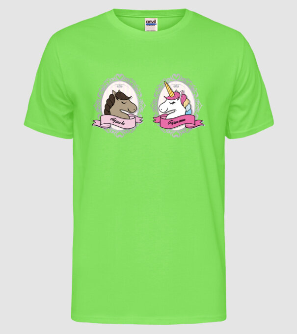 Fiica ta - fiica mea model verde neon pe tricou