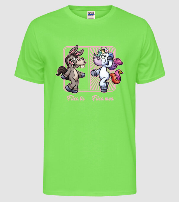 fiica ta - fiica mea model verde neon pe tricou