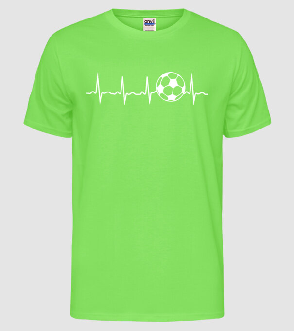 Fotbal heartbeat model verde neon pe tricou