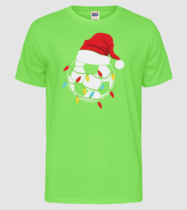 Football christmas model verde neon pe tricou