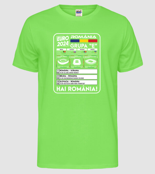 Fotbal Calendar Euro 2024 model verde neon pe tricou