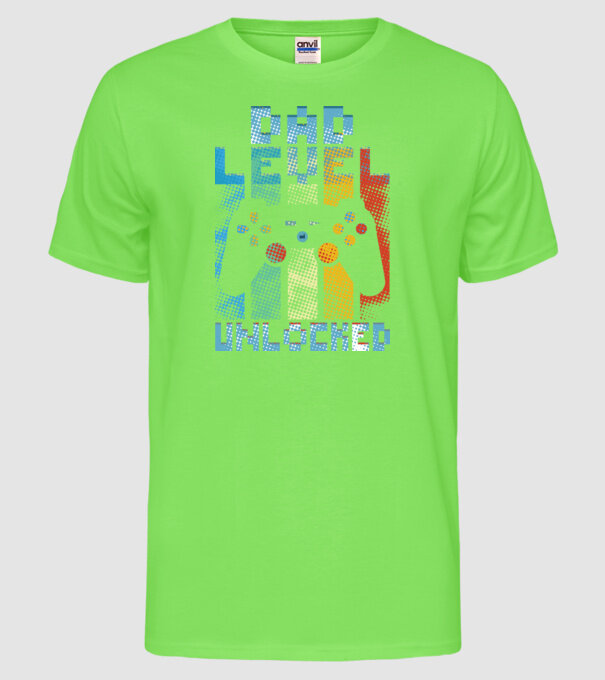 Gamer Dad level unlocked model verde neon pe tricou