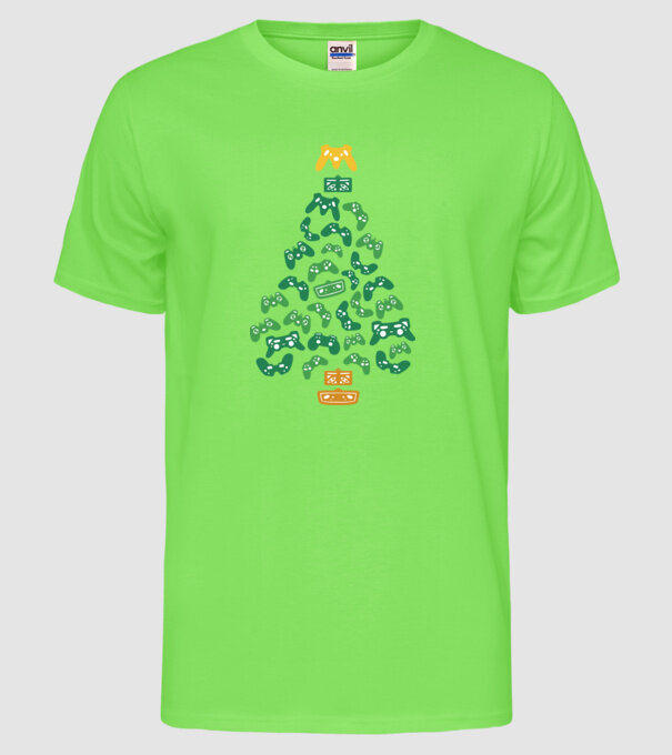 Gamer tree model verde neon pe tricou