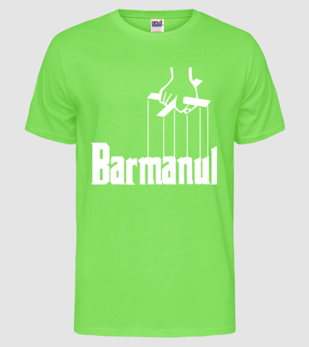Barmanul model verde neon pe tricou