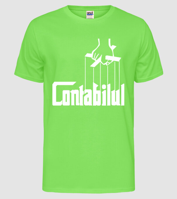 Contabilul model verde neon pe tricou