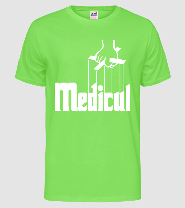 Medicul model verde neon pe tricou