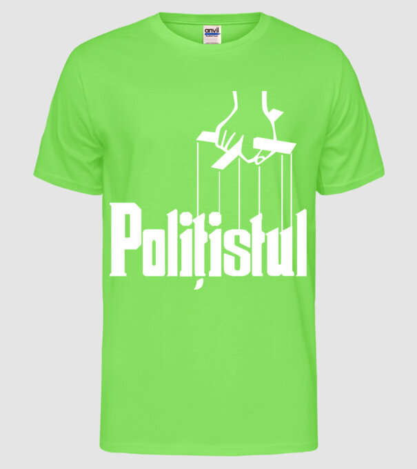 Polițistul model verde neon pe tricou