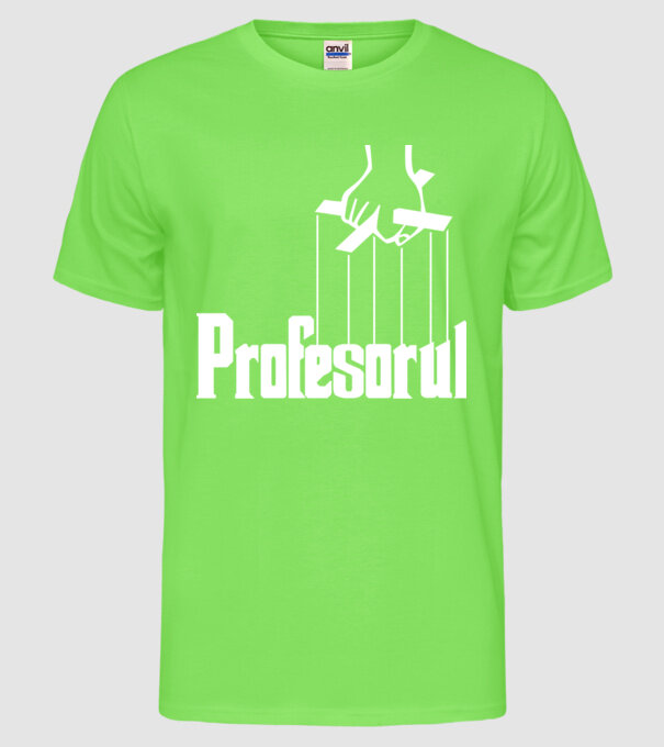 Profesorul model verde neon pe tricou