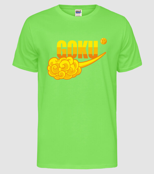goku cloud model verde neon pe tricou