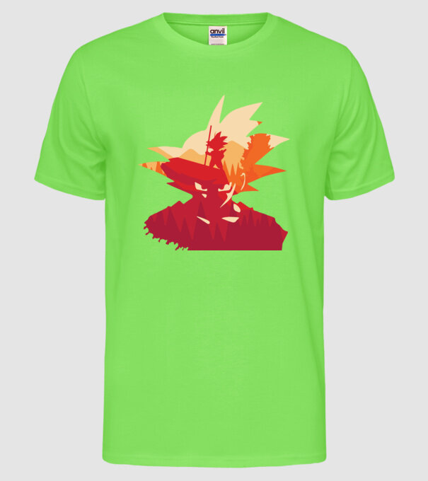 goku head model verde neon pe tricou