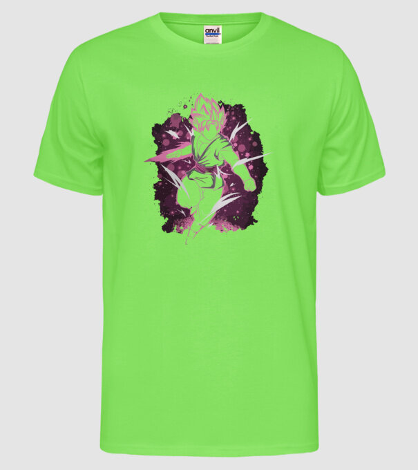 goku training model verde neon pe tricou