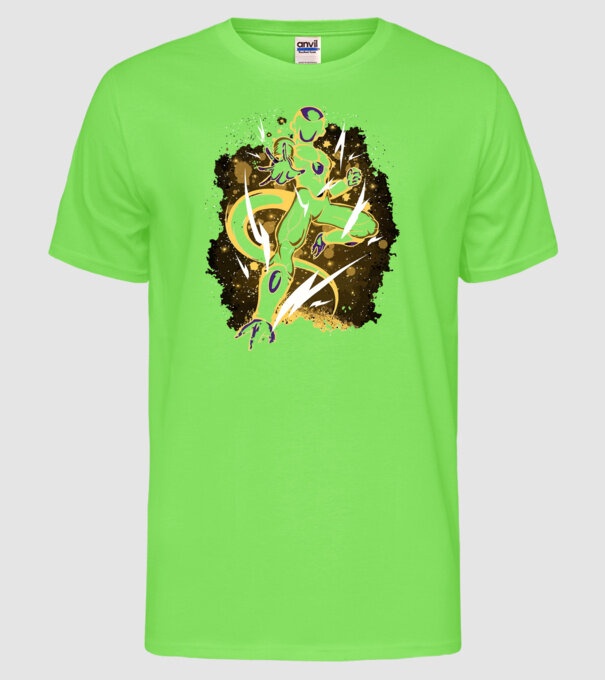 golden freeza dragonball model verde neon pe tricou