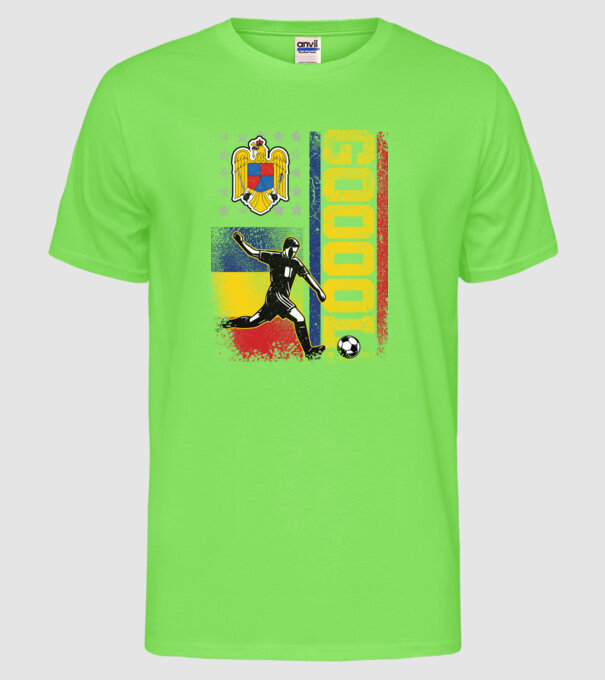 GOOOL model verde neon pe tricou