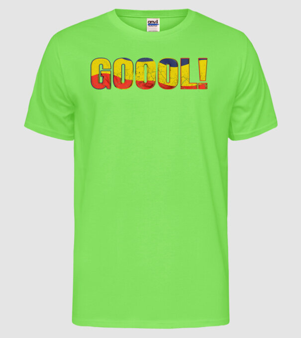 GOOOL model verde neon pe tricou