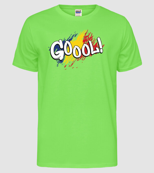 GOOOL model verde neon pe tricou