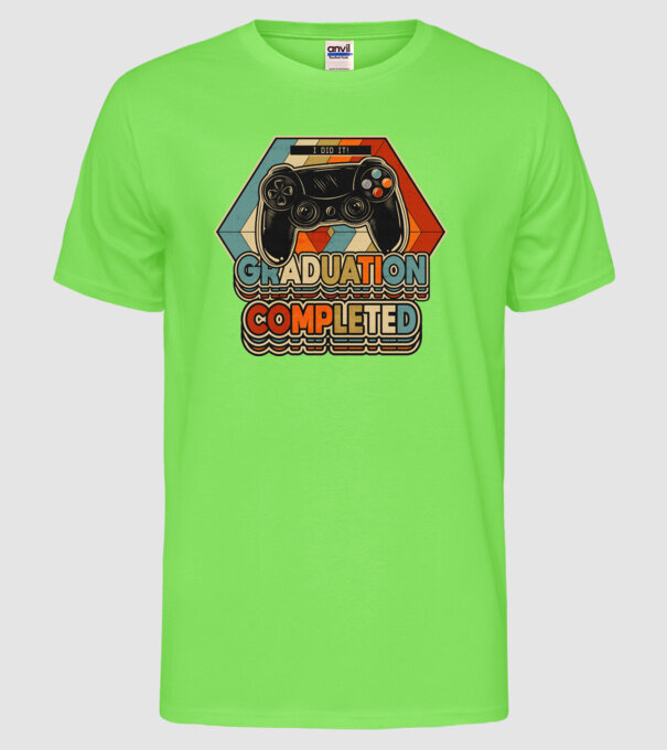 Graduatuion completed retro model verde neon pe tricou