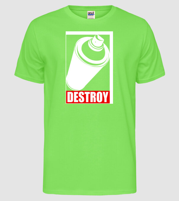 Graffiti model verde neon pe tricou