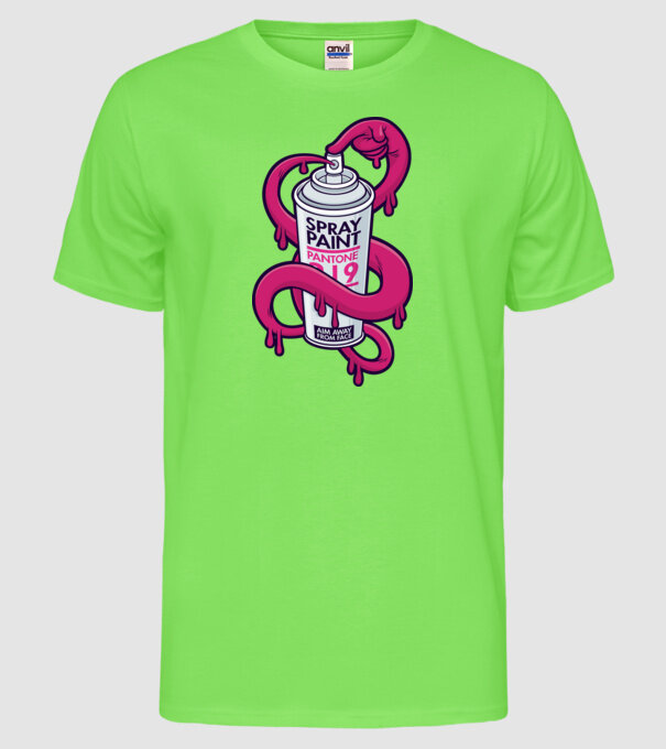 Graffiti model verde neon pe tricou