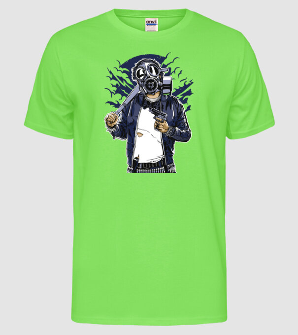 Graffiti model verde neon pe tricou