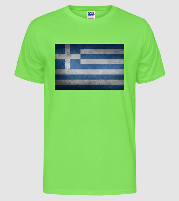 GREECE model verde neon pe tricou