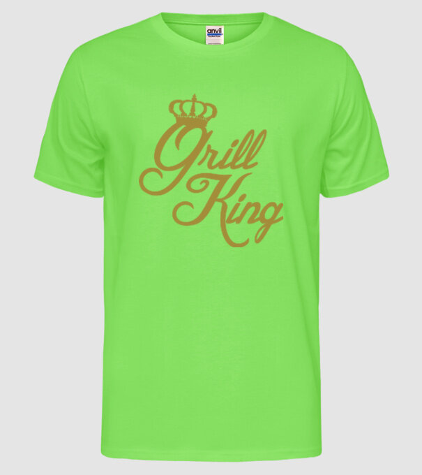 Grill King model verde neon pe tricou