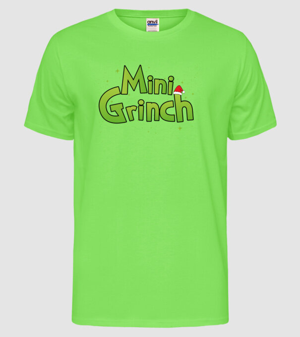 Grinch Family Mini Grinch model verde neon pe tricou