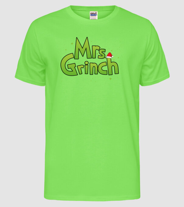 Grinch Family Mrs Grinch model verde neon pe tricou