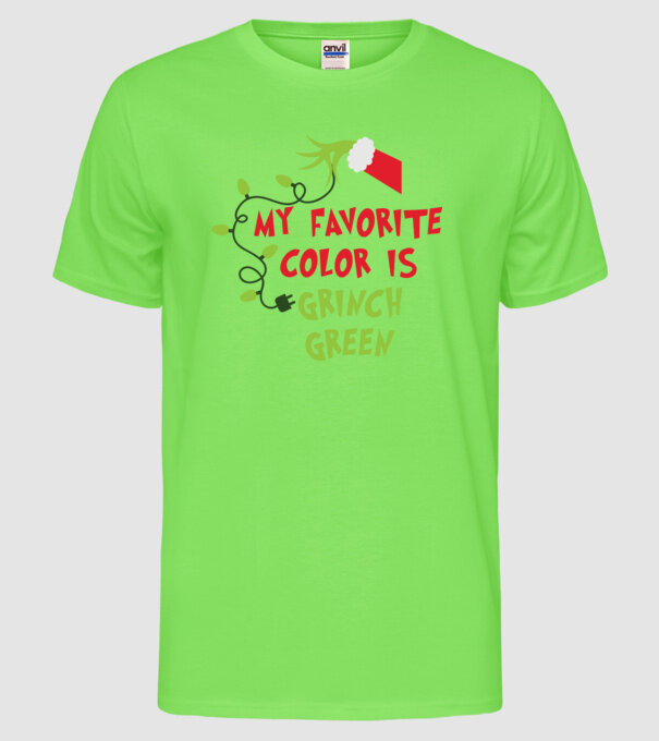 Grinch Green model verde neon pe tricou