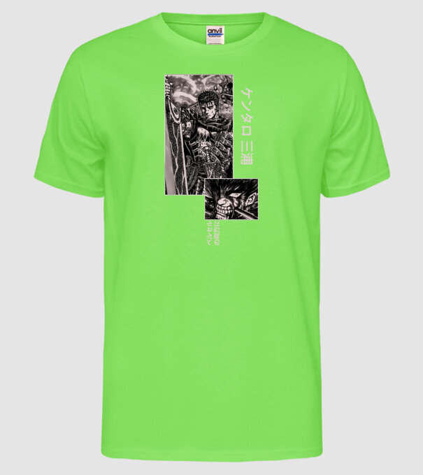 Guts Berserk model verde neon pe tricou