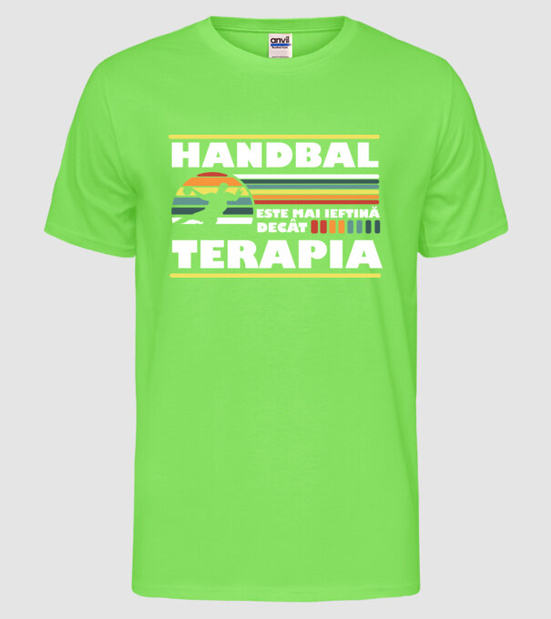 Handbal terapia model verde neon pe tricou