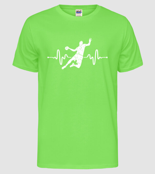 handball heartbeat model verde neon pe tricou
