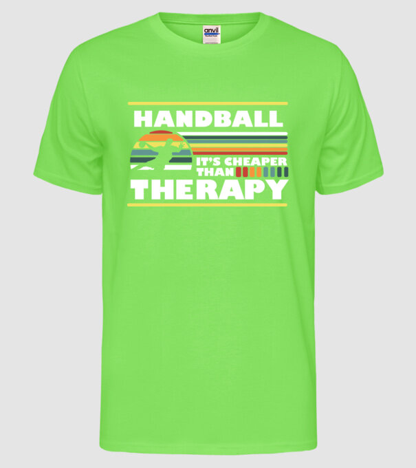Handball therapy model verde neon pe tricou