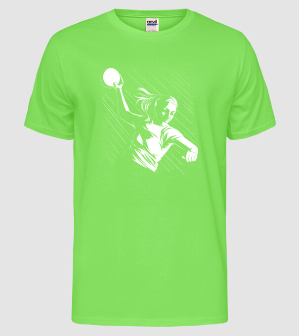 Handballer model verde neon pe tricou