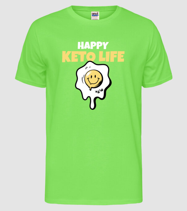 HAPPY KETO LIFE model verde neon pe tricou